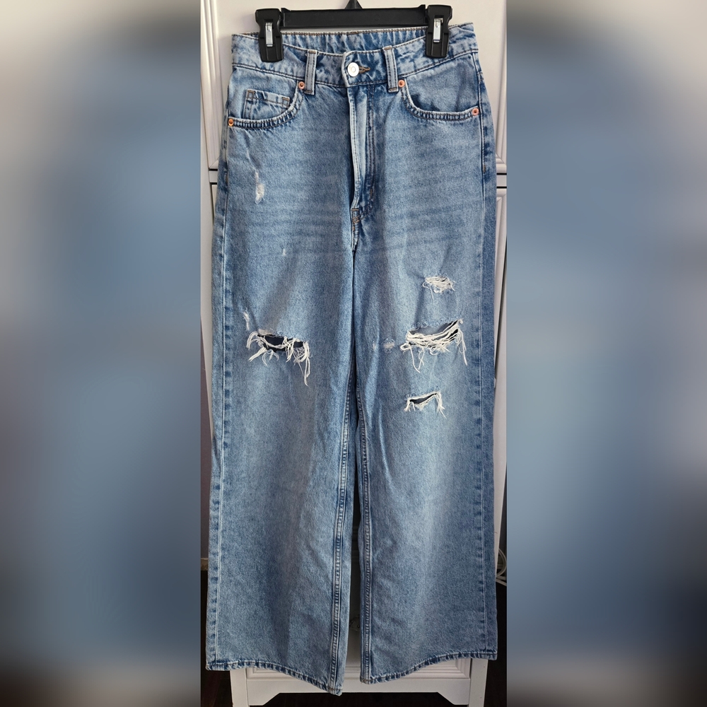 H&M Divided Ripped Denim Jeans Size 2